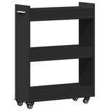 Cabinet with Wheels Black 60x22x79 cm Engineered Wood 840416