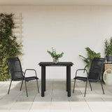 3 Piece Garden Dining Set Black Steel and Textilene 3200690