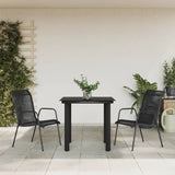 ZNTS 3 Piece Garden Dining Set Black Steel and Textilene 3200690