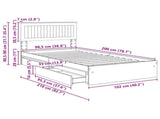Storage Bed with Headboard White 100 x 200 cm Engineered Wood 3410826