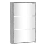 Shoe Cabinet with Mirror 3-Layer Grey Sonoma 63x17x102.5 cm 342639