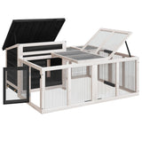 Rabbit Hutch Grey 144x123x67.5 cm Solid Wood Pine 172282