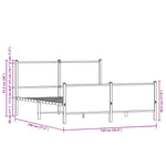 Metal Bed Frame without Mattress Sonoma Oak 137x190 cm 4007733