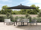 Cantilever Garden Parasol with LED Lights and Steel Pole 300 cm Anthracite 44521