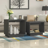 Nesting Coffee Tables 2 pcs Grey Solid Wood Pine 813527