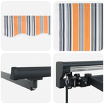 Retractable Awning Manual Multicolour Stripe 400x300 cm Fabric 3330573