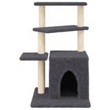 Cat Tree with Sisal Scratching Posts Dark Grey 83.5 cm 172123