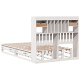 Bookcase Bed without Mattress White 135x190 cm Double Solid Wood Pine 3323984