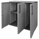 Garden Storage Cabinet Grey and Black 102x37x84 cm PP 151820