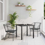 Garden Dining Set 3 pcs Black Poly Rattan 3380904