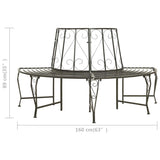 Tree benches 1-Seater 160 x 89 cm Steel 313034