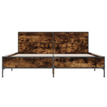 Bed Frame without Mattress Smoked Oak 140x190 cm 3280034