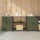 Kitchen Storage Set HATTEM 3 pcs Olive Green Cold-rolled Steel 3392669