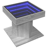 Coffee Table with LED Grey Sonoma 50x50x45 cm Engineered Wood 847565