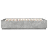 Bed Frame with LED without Mattress Concrete Grey 150x200 cm King Size 3209607