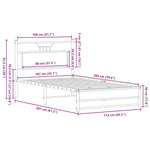 Bed Frame without Mattress Smoked Oak 107x203 cm Engineered Wood 4106904