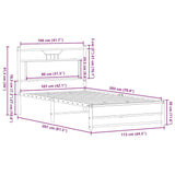Bed Frame without Mattress Smoked Oak 107x203 cm Engineered Wood 4106904