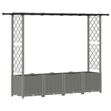 Raised Bed with Trellis and Roof Light Grey 203 x 40 x 136 cm 42032592