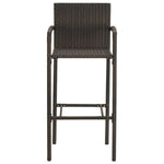 5 Piece Outdoor Bar Set with Armrest Poly Rattan Brown 3064807