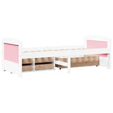 Day Bed with 5 Drawers without Mattress IRUN White&Pink 90x200 cm 3314683