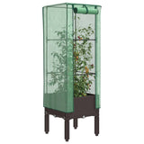Raised Bed with Greenhouse Cover Rattan Look 40x40x140 cm 4015804
