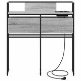 Storage Headboard with Shelf Grey sonoma 75 cm Engineered wood 859613