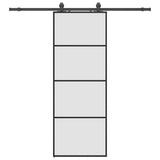 Sliding Door with Hardware Set Black 76x205 cm ESG Glass 3375857