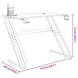 Gaming Desk with ZZ Shape Legs Black 110x60x75 cm 325412