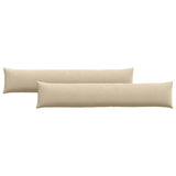 Sofa Pillows 2 pcs Cream 200 x 40 cm Fabric 42013901