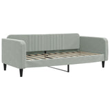 Daybed with Trundle and Mattresses Light Grey 90x190 cm Velvet 3197155
