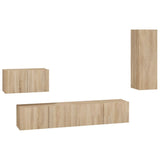 4 Piece TV Cabinet Set Sonoma Oak Engineered Wood 3114336