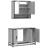 2 Piece Bathroom Furniture Set Grey Sonoma Engineered Wood 3300923