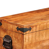 Storage Chest Set 2 Pieces Rough Mango Wood 241634