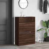 Shoe Cabinet with 2 Flip-Drawers Brown Oak 80x34x116 cm 3214412