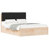 Bed Frame with Upholstered Headboard Black 135 x 190 cm 3398241