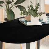 Table Top Dark Brown 120x60x4 cm Solid Wood Oak Oval 4009083