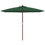 Garden Parasol with Wooden Pole Green 299x240 cm 363168