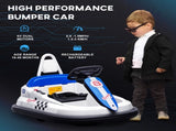 6V Electric Kids Bumper Car, 6V Spin Waltz Car, with Music, Horn, Lights - White T3398P348365