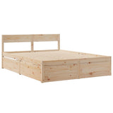 Bed with Drawers and Mattress 160x200 cm Solid Wood Pine 3281892