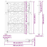Garden Gate 100x125 cm Weathering Steel Leaf Design 4100965