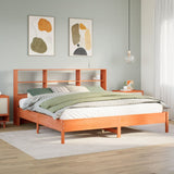 Bookcase Bed without Mattress Wax Brown 200x200cm Solid Wood Pine 3322860