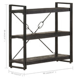 Bookcase Black Solid rough mango wood Medium Durable Bookcase 320627