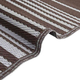 Outdoor Rug Pinstripe ARAKIL Brown and White 400 x 300 cm 42003490