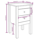 Bedside Cabinet White 40x35x61.5 cm Solid Wood Pine 813691
