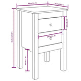 Bedside Cabinet White 40x35x61.5 cm Solid Wood Pine 813691