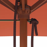 Garden Parasol with Wooden Pole 150x200 cm Terracotta 44538
