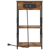 Bedside Cabinet with Shelf 2 pcs Smoked Oak 41 x 31 x 76 cm 859530