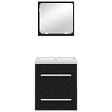 Bathroom Furniture Set 2 pcs Black Oak Engineered Wood 3393508