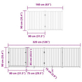 Dog Gate with Door Foldable 8 Panels White 640 cm Poplar Wood 3155734