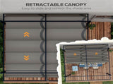 3 x 3 Retractable Pergola, Garden Gazebo Shelter with Aluminium Frame, for Grill, Patio, Deck, T3398P377598